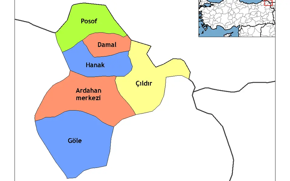 Merkez, Ardahan için bölgesel şehir görünümü